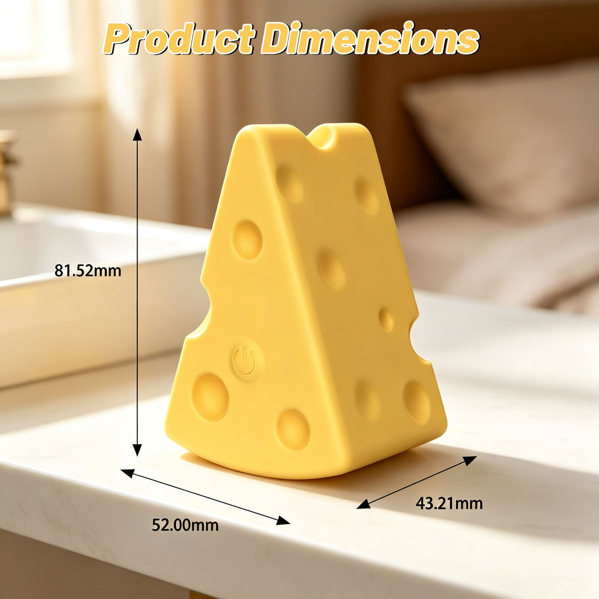 Hazel‑Cheese Egg dimension specification chart 52mm × 43mm × 76mm,105g