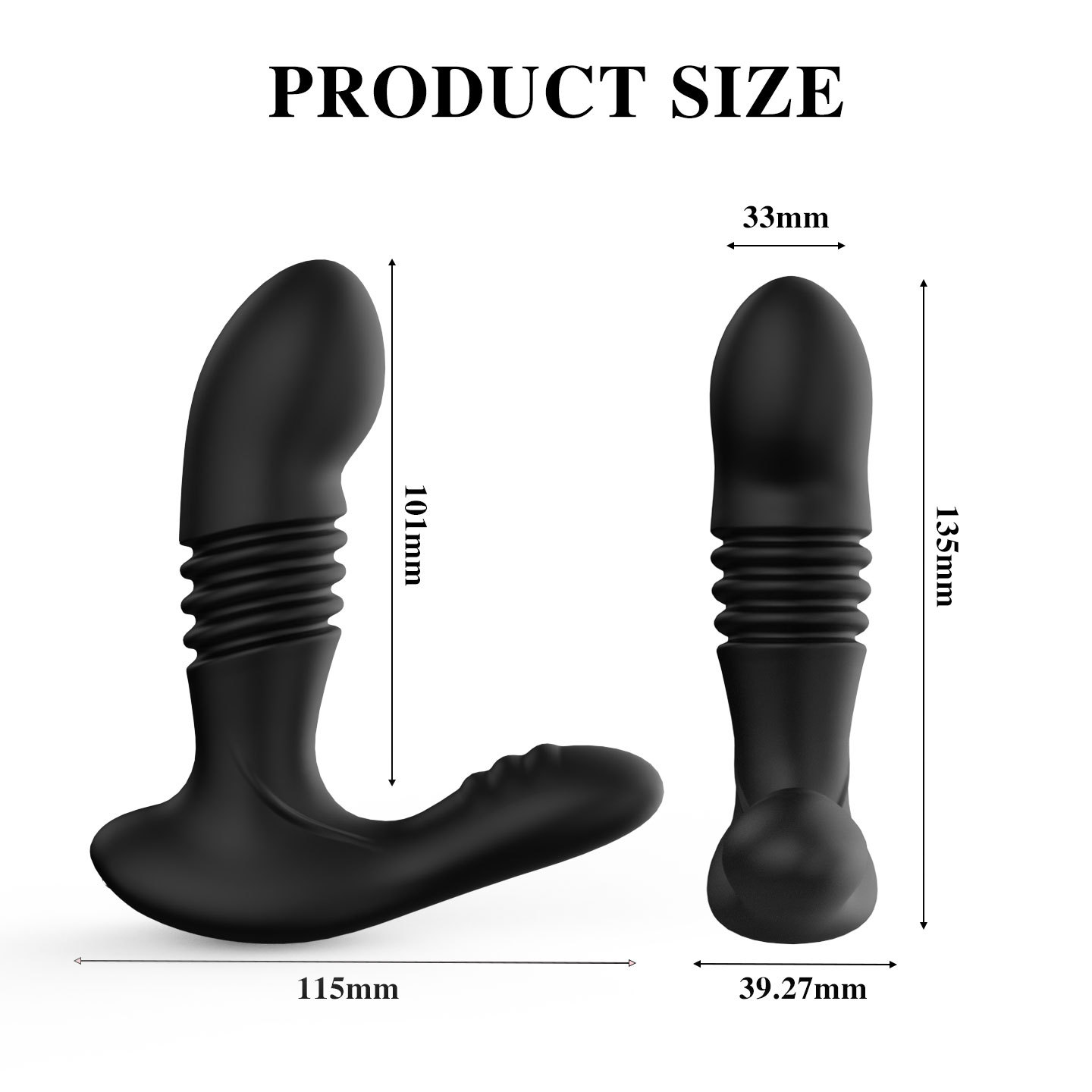 Liam prostate massager overview with telescoping and vibration features