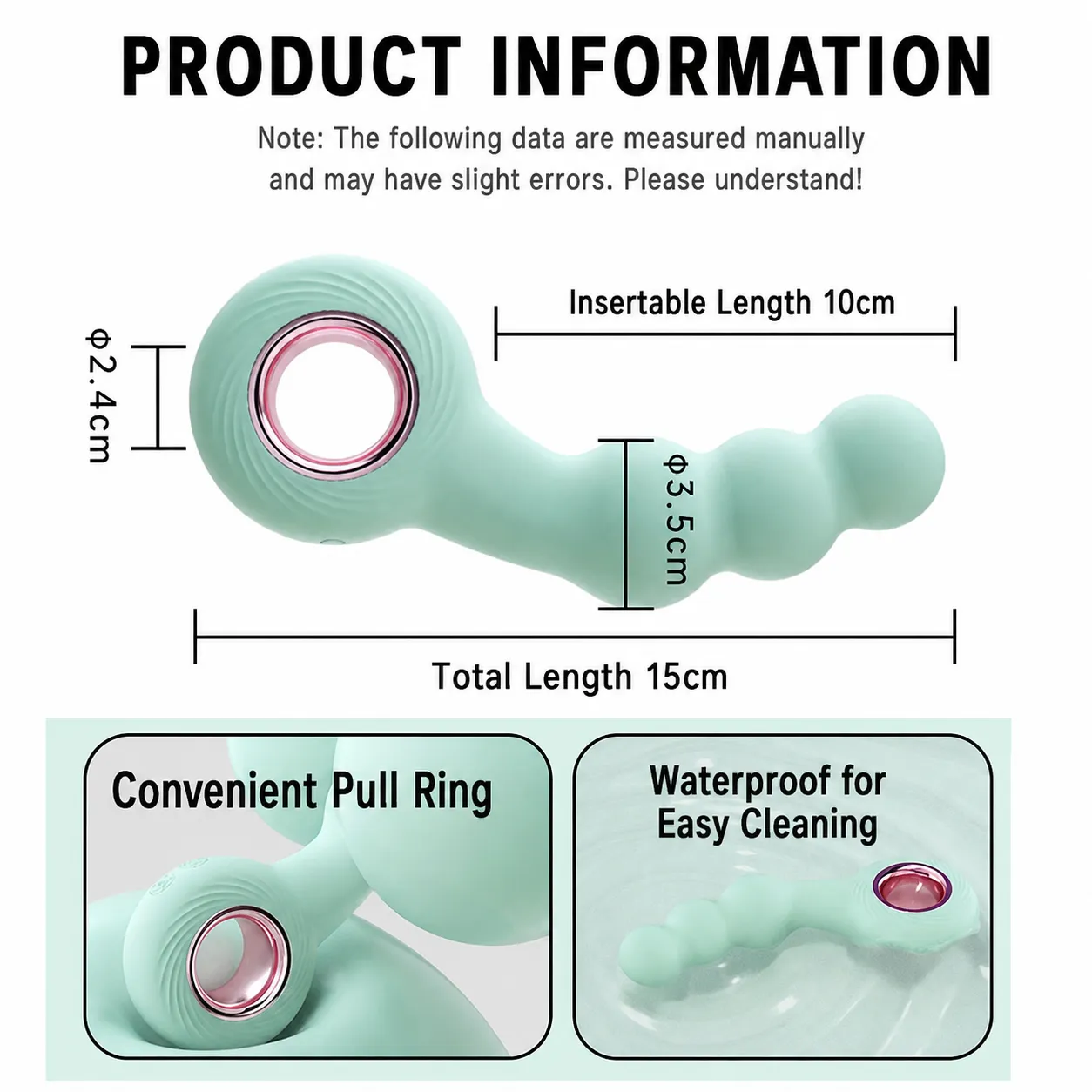 Olivia vibrating anal beads main product shot