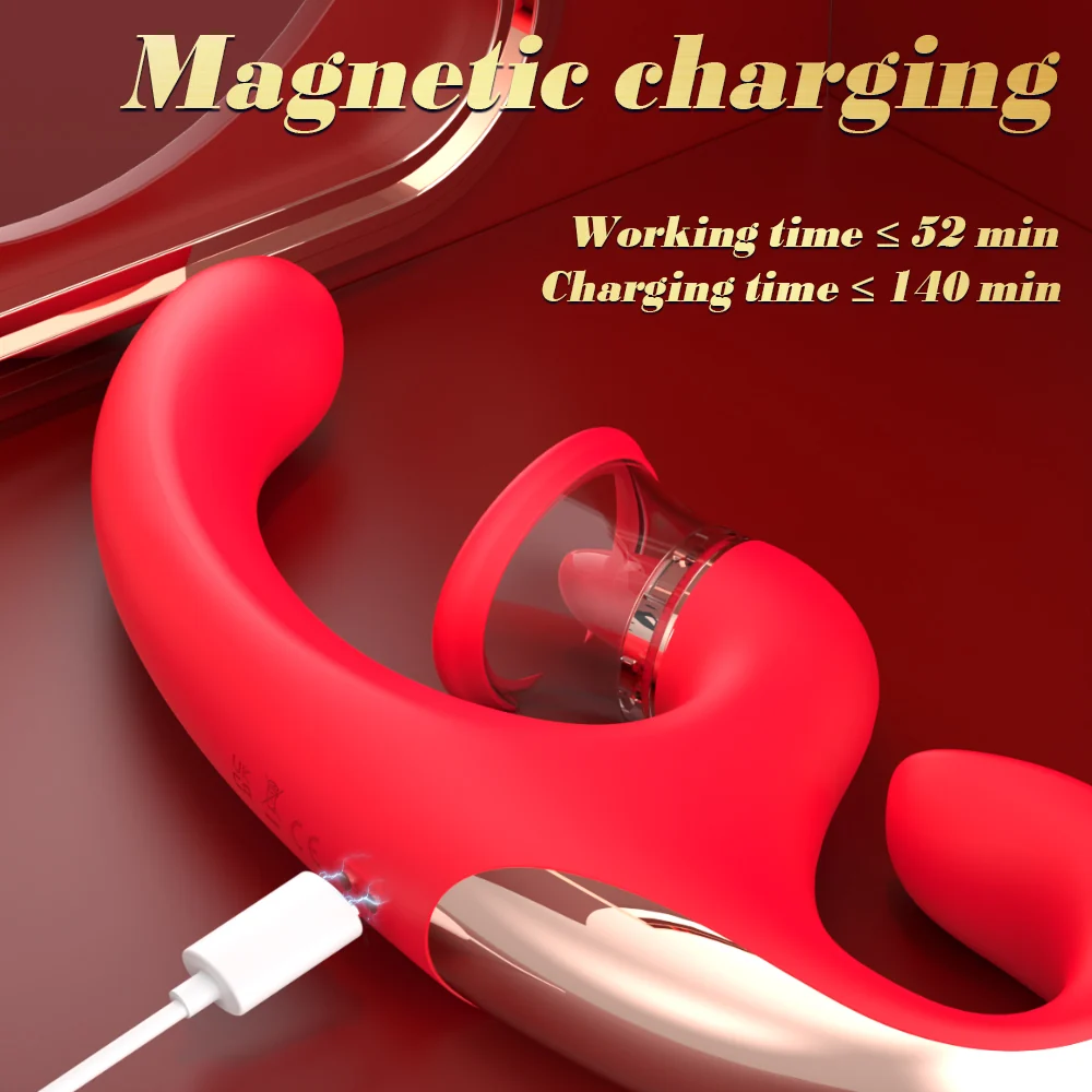Unique suction‑and‑licking functional display