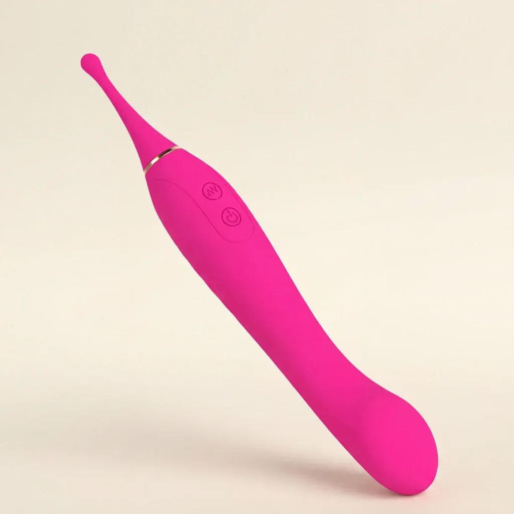 Pink dual‑tip vibrator real shot