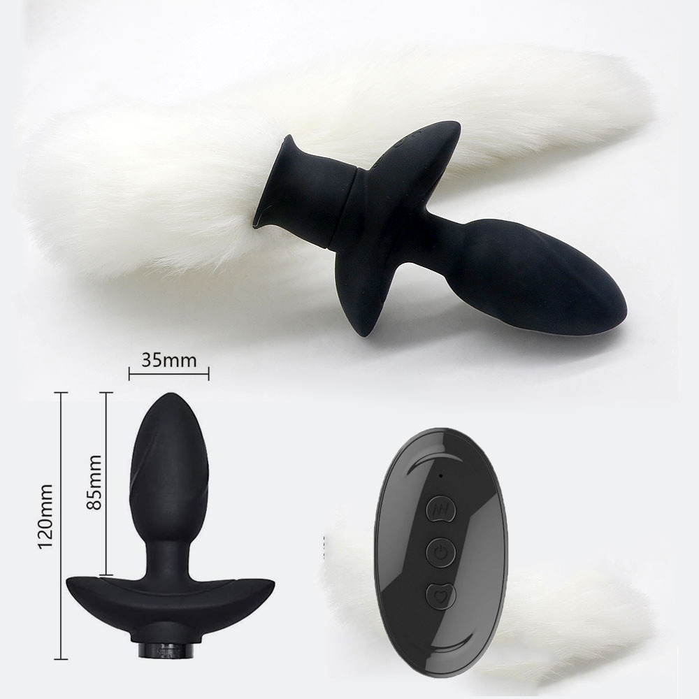 Detachable fluffy faux‑fur fox‑tail close‑up view